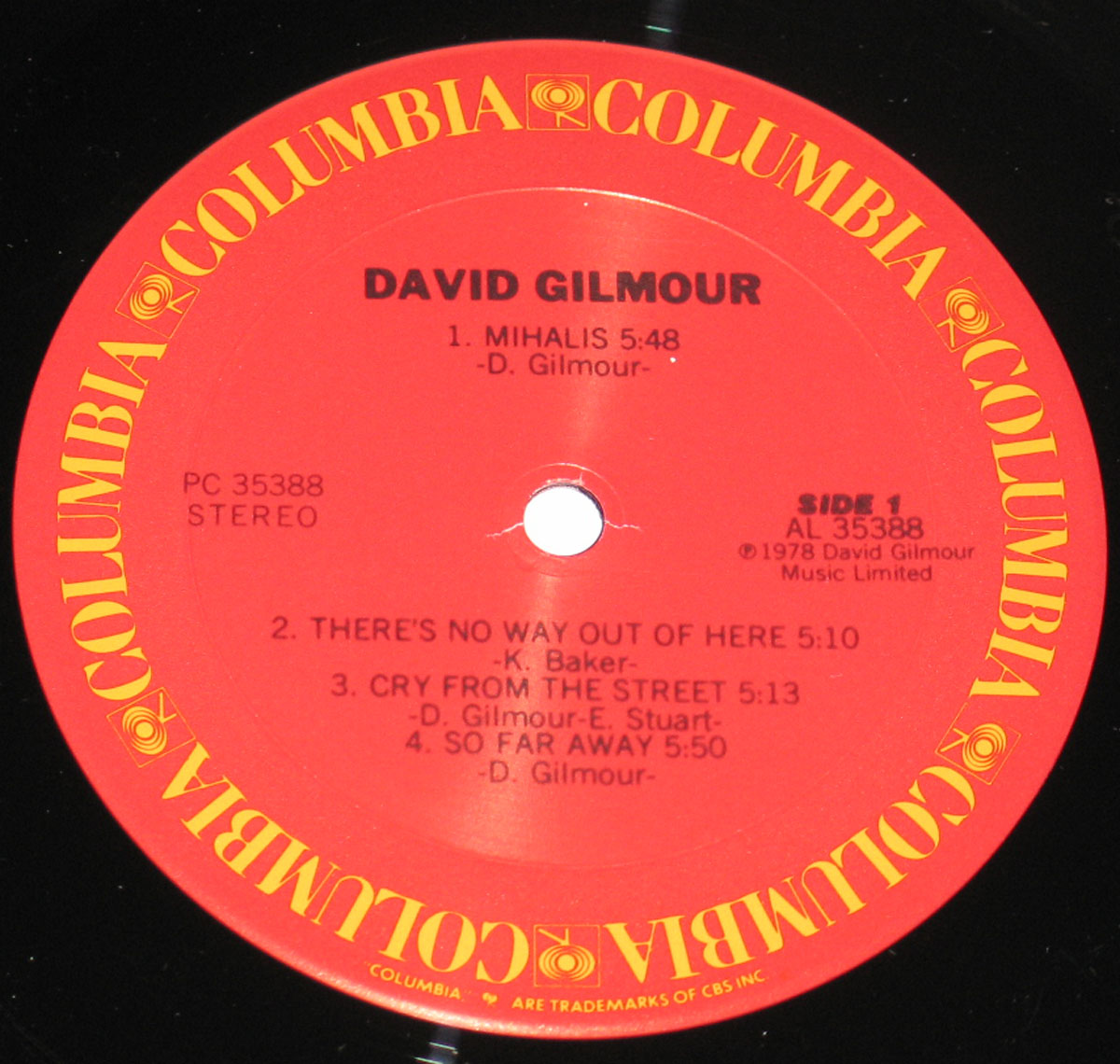 High Resolution Photo #5 DAVID GILMOUR self-titled USA 